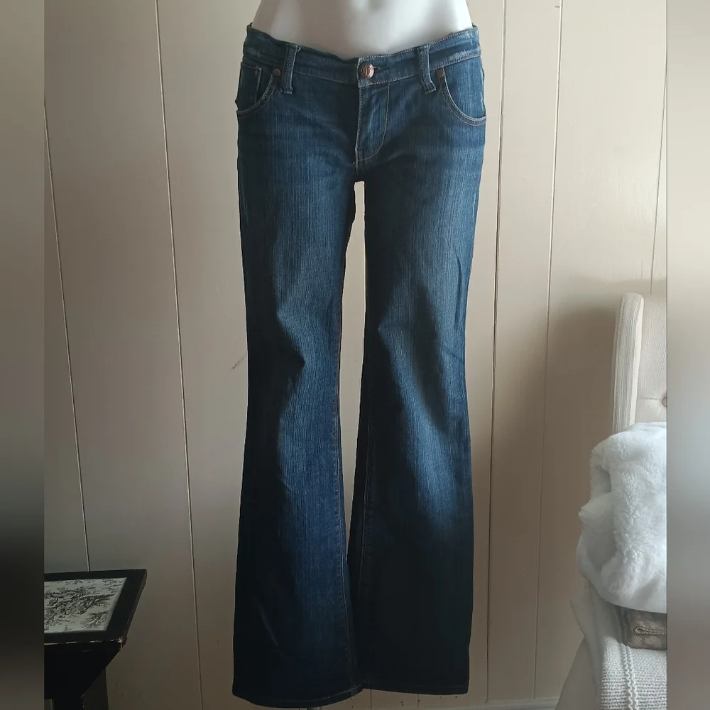 Fresh Ink Blue Jeans Women's 30 Kami Slim Bootcut Distressed Denim Pants - Picture 3 of 13